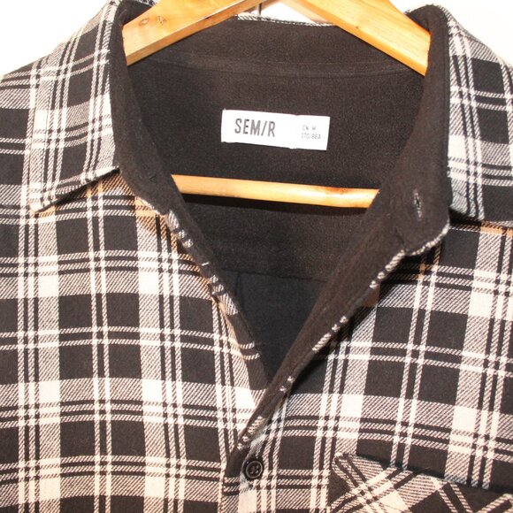 Senma Men’s Casual Check Flannel Button Up Shirt - Picture 9 of 9